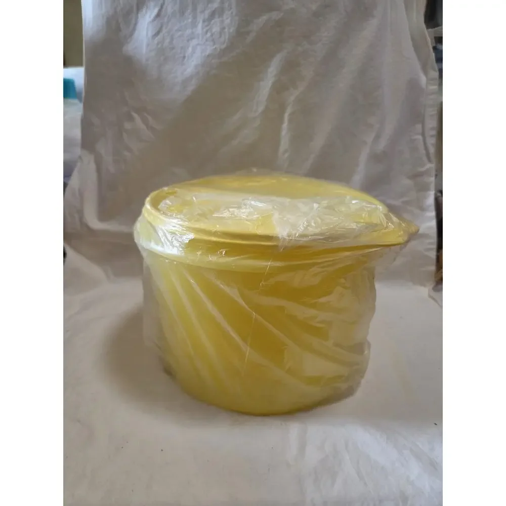 NEW Tupperware Yellow stacking canister with White Carry Handle 14¼ cup 3.4 L